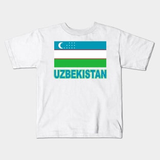 The Pride of Uzbekistan - Uzbekistani Flag Design Kids T-Shirt